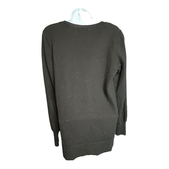Banana Republic Women's Merino Wool V Neck Pullover Sweater Black Size Medium - Picture 4 of 8